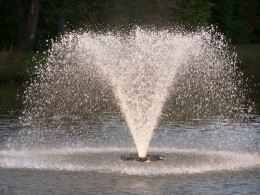 Een fonteinpomp zorgt ervoor dat er water omhoog spuit in je vijver of in een waterornament
