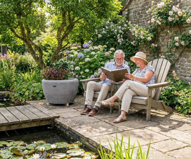 Orbis-Planter-buiten-bij-vijver-met-ouder-stel-boek (Gemiddeld)