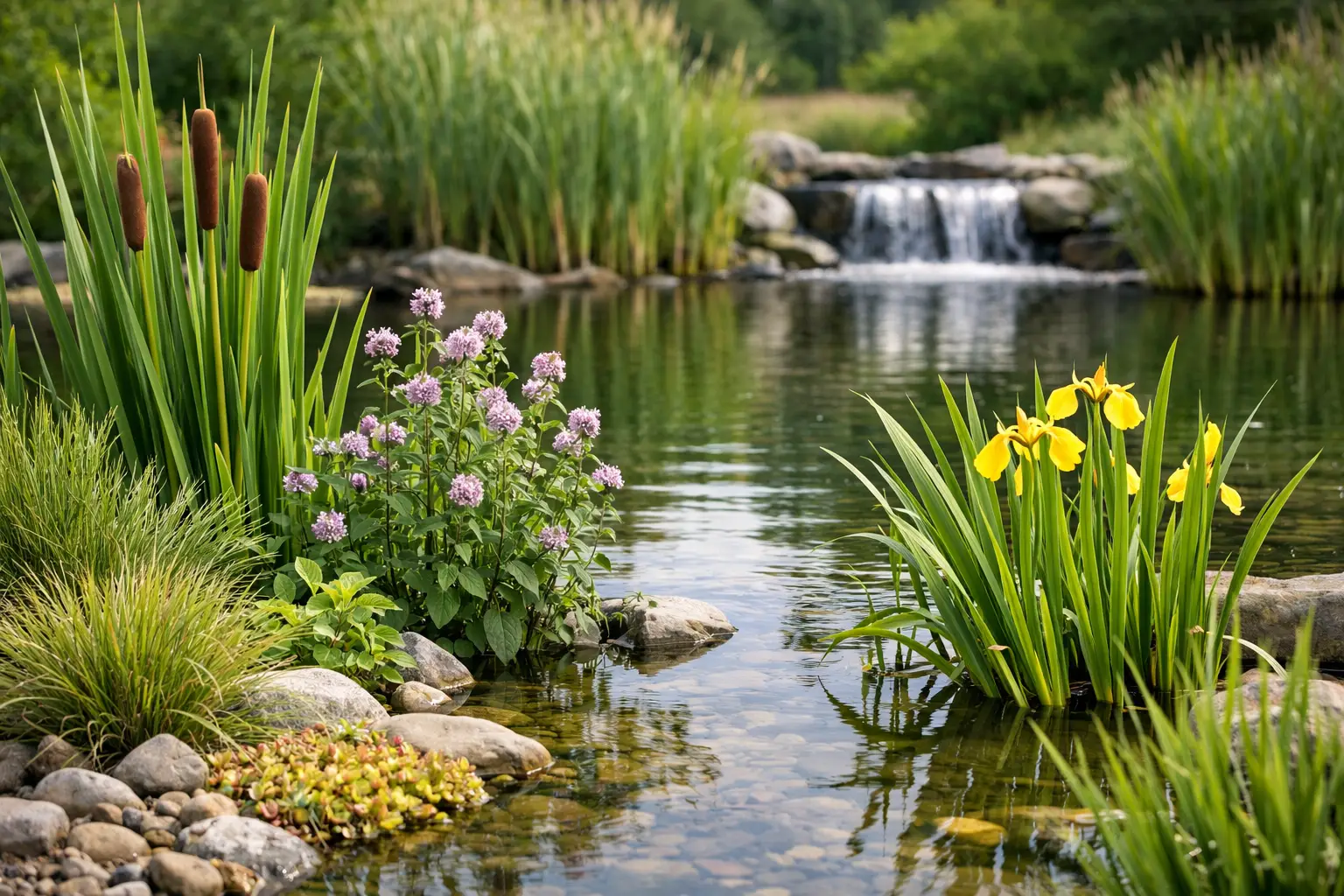 Moerasplanten voor natuurlijke filtering kiezen