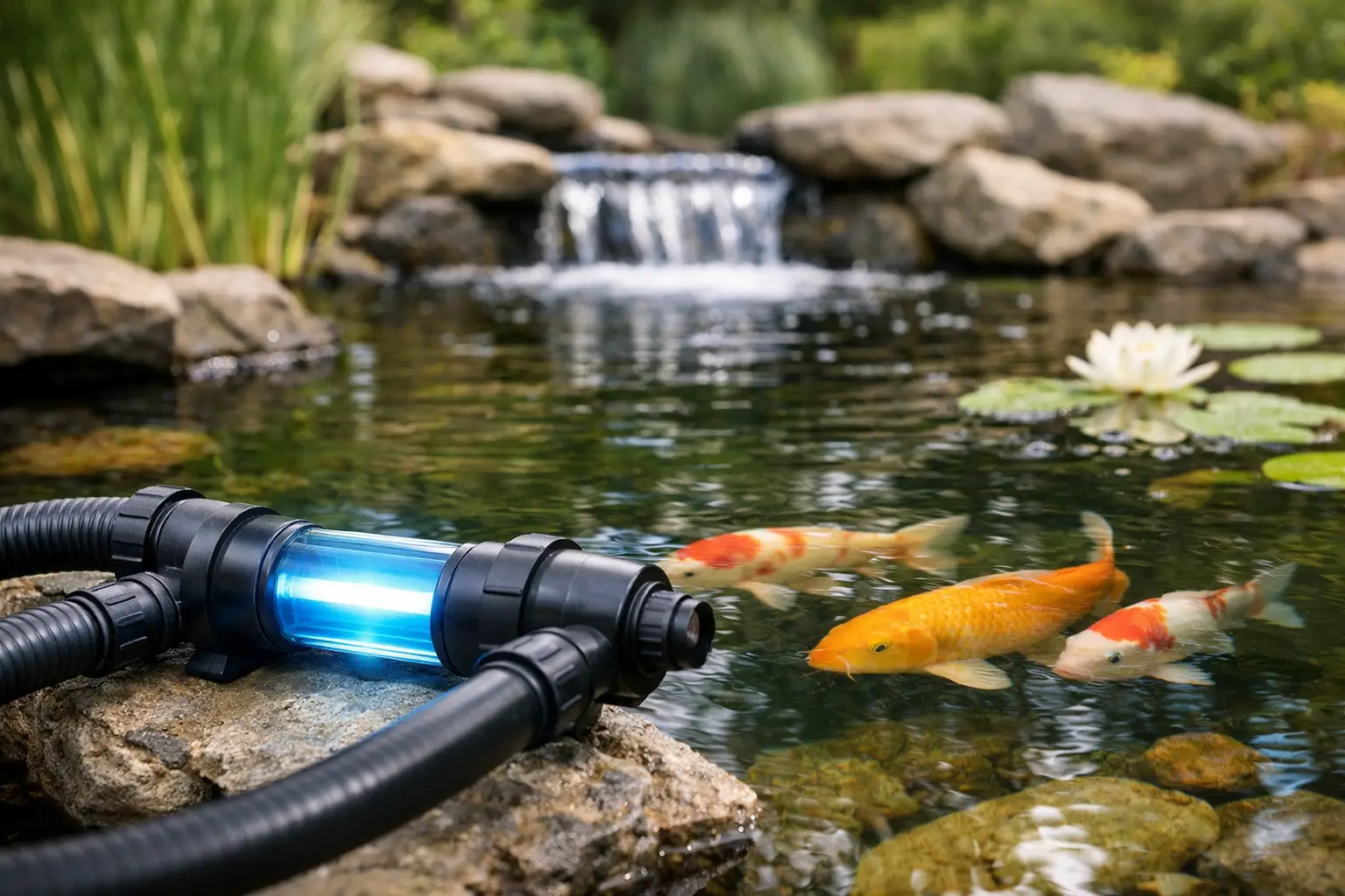 UV-C of vijverbacteriën voor helder vijverwater