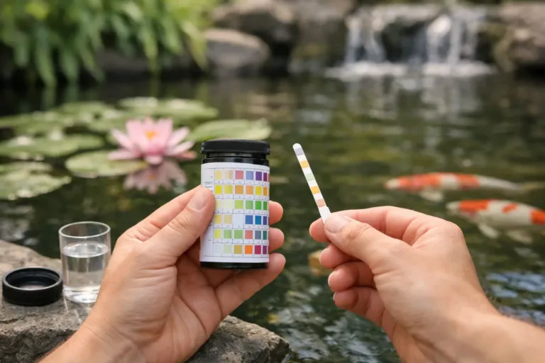 Vijverwater testen met strips en juist aflezen